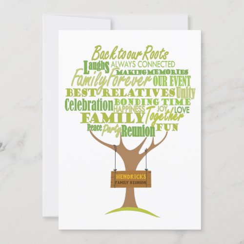 Family Reunion design with tree element Invitation