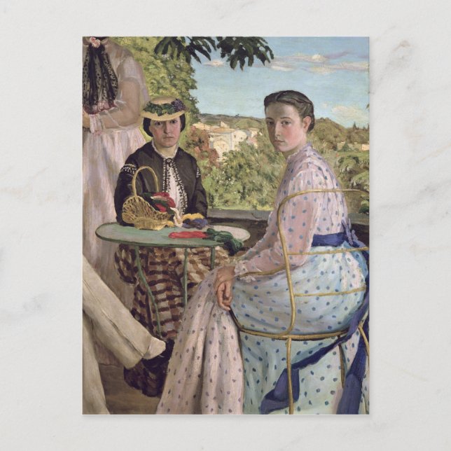 Family Reunion, detail of two women, 1867 Postcard (Front)