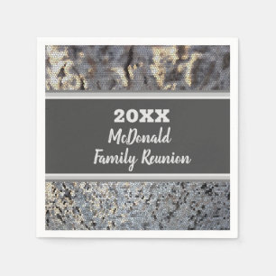 Family Reunion Dinner Cocktail Snakeskin Mosaic Napkins