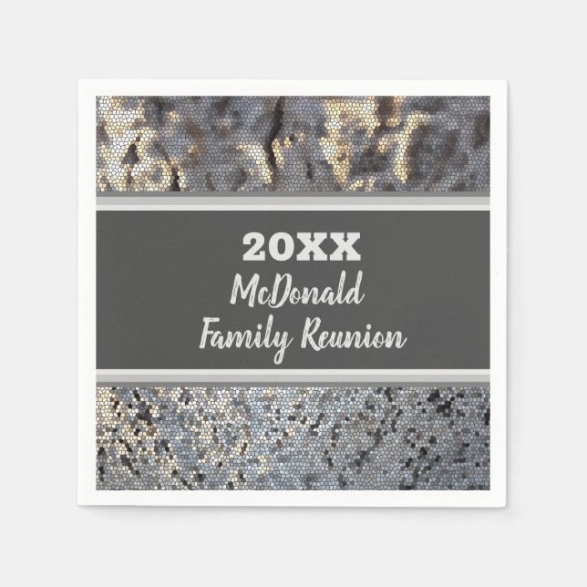 Family Reunion Dinner Cocktail Snakeskin Mosaic Napkins (Front)