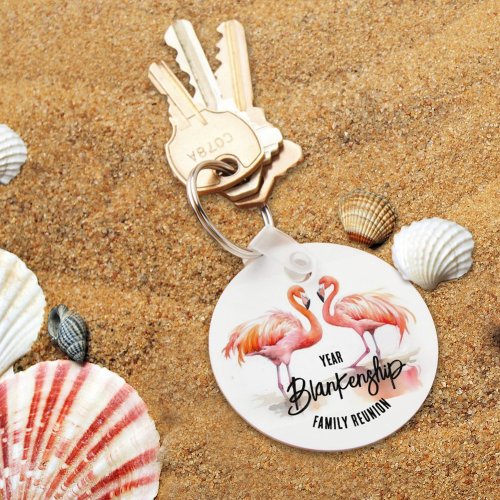 Family Reunion Double Flamingo Annual Keepsake  Keychain