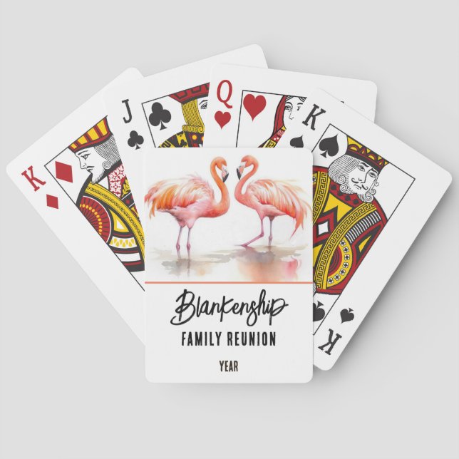 Family Reunion Double Flamingo Annual Keepsake  Poker Cards (Back)