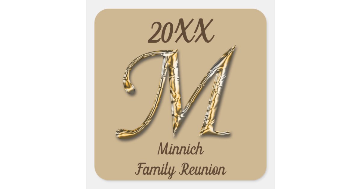 Family Reunion Elegant Gold Letter M Monogram Seal Zazzle Com
