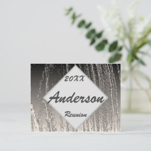 Family Reunion Elegant Silver Stripes Invitation Postcard