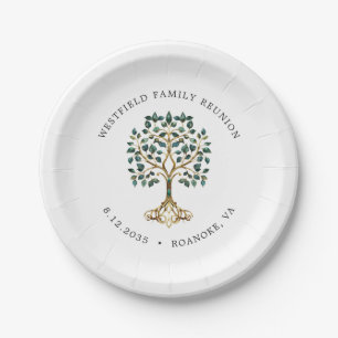 Family Reunion Emerald Tree of Life Paper Plates