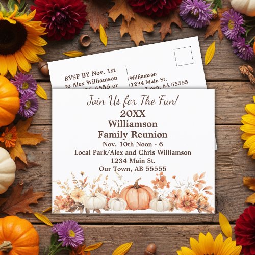 Family Reunion Fall Autumn Thanksgiving Invitation