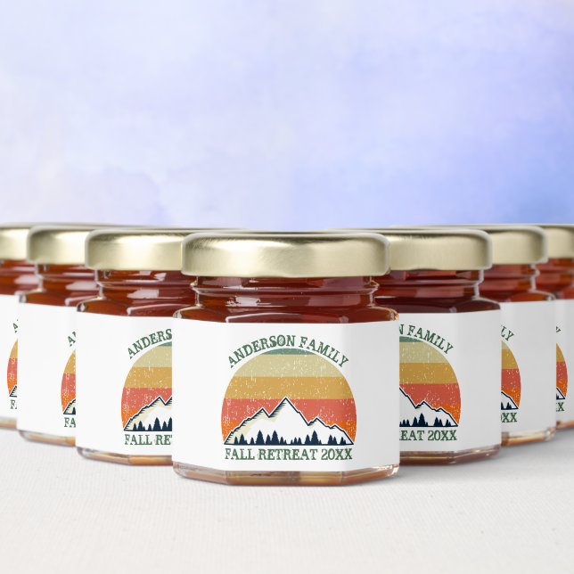 Family Reunion Fall Retreat Custom Nature Sunset Honey Jar Favors (Multi)