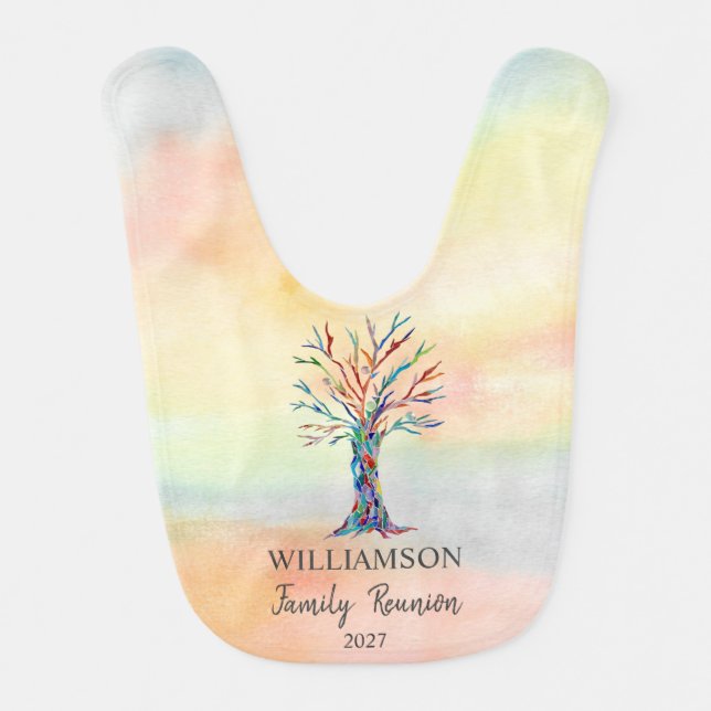 Family Reunion Family Tree  Baby Bib (Front)