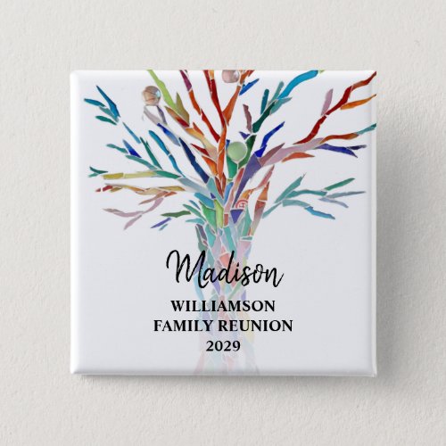 Family Reunion Family Tree Custom Name Tag Button