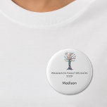 Family Reunion Family Tree Custom Name Tag Button<br><div class="desc">This Family Reunion Name Tag Button is decorated with a mosaic family tree in the colors of the rainbow. 
Easily customizable.
Makes a great family reunion keepsake.
Original Mosaic © Michele Davies.</div>