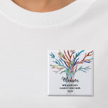 Family Reunion Family Tree Custom Name Tag Button<br><div class="desc">This Family Reunion Tag is decorated with a colorful mosaic family tree. Easily customizable with your family name. Use the Customize Further option to change the text size, style or color if you wish. Makes a great souvenir after the event. Because we create our own artwork you won't find this...</div>