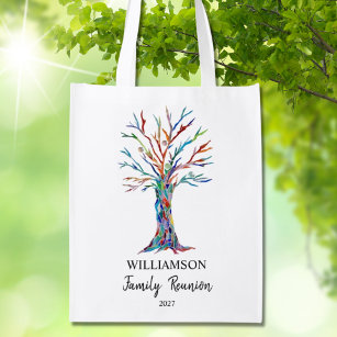 Family Reunion Family Tree   Grocery Bag