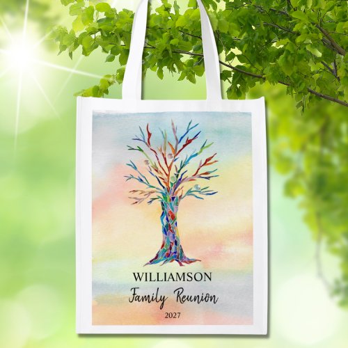 Family Reunion Family Tree   Grocery Bag