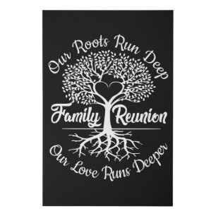 Family Reunion Family Tree Heart Faux Canvas Print