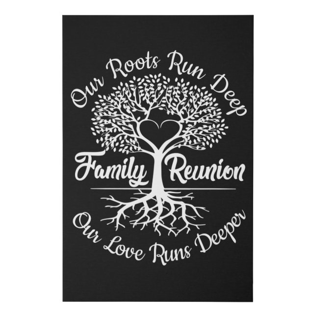 Family Reunion Family Tree Heart Faux Canvas Print (Front)