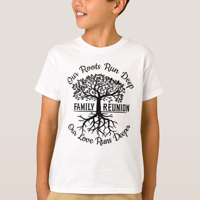 Family Reunion Family Tree Heart Roots T-Shirt (Front)
