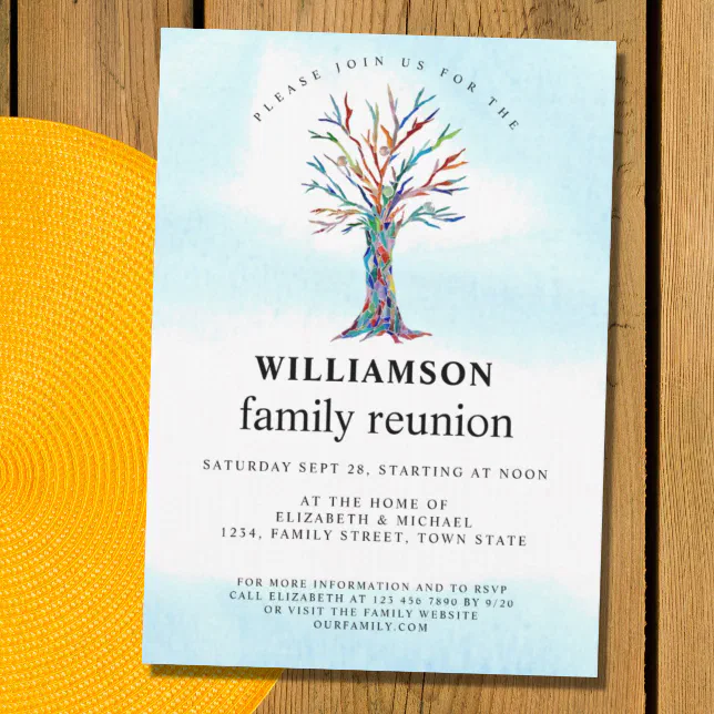 Family Reunion Family Tree Invitation | Zazzle