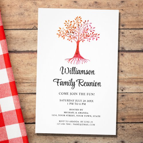 Family Reunion Family Tree Invitation Flyer