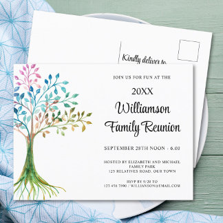 Family Reunion Family Tree Invitation Postcard