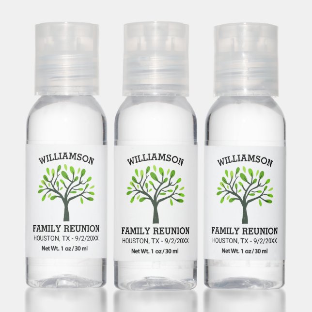 Family Reunion Family Tree Logo Custom Text Hand Sanitizer (Set)
