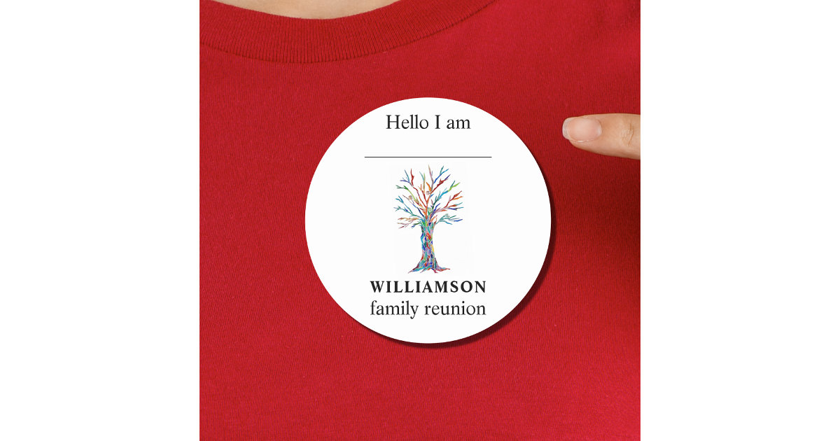 Family Reunion Family Tree Name Tag Zazzle