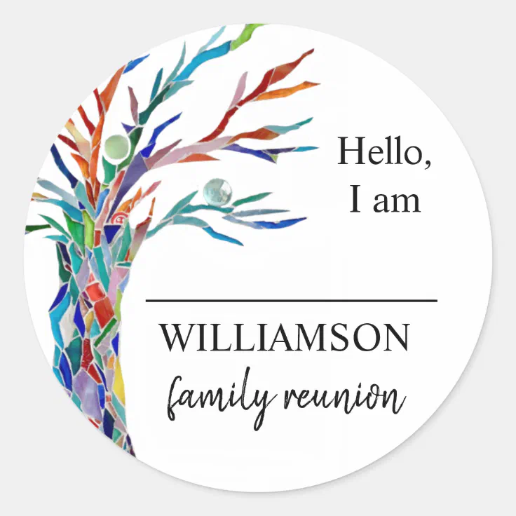 Family Reunion Family Tree Name Tag Zazzle
