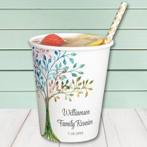 Family Reunion Family Tree Personalized Paper Cups