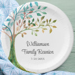 Family Reunion Family Tree Personalized Paper Plates<br><div class="desc">These unique Family Reunion paper plates are decorated with a watercolor family tree and stylish script typography. Easily customizable. As we create our artwork you won't find this exact image from other designers. Original Watercolor © Michele Davies.</div>