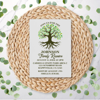 Family Reunion Family Tree Roots Invitation