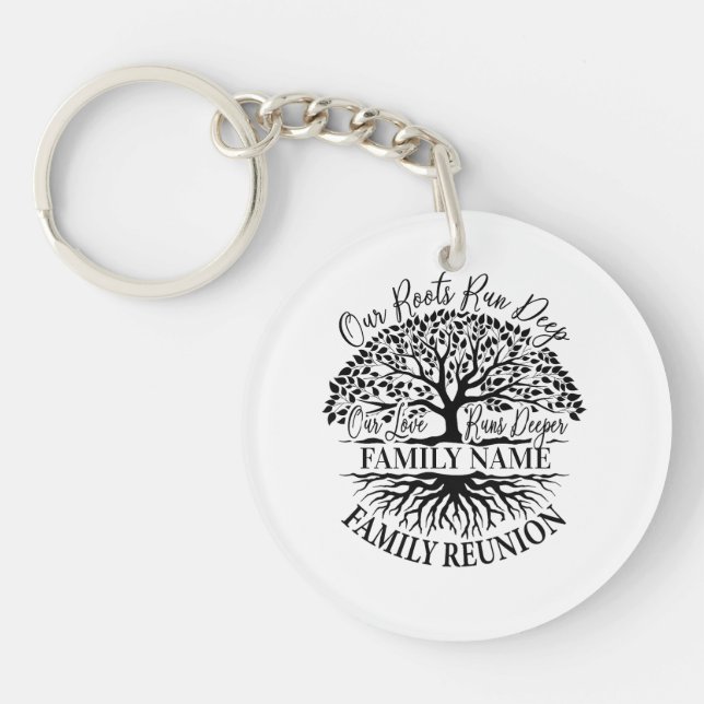 Family Reunion Family Tree Roots Keychain (Front)