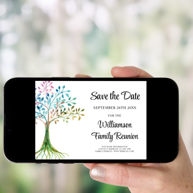 Family Reunion Family Tree Save The Date Invitation (Front Digital)