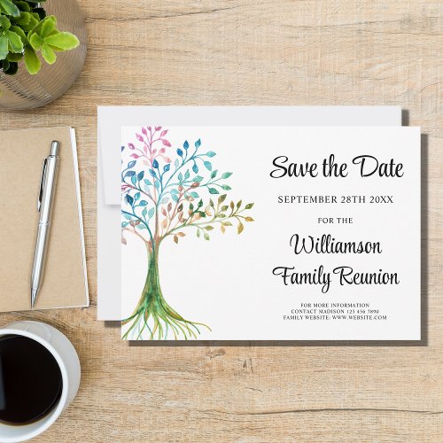 Family Reunion Family Tree Save The Date Invitation