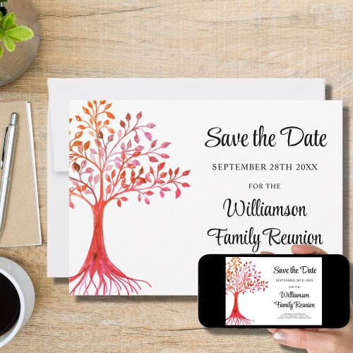 Family Reunion Family Tree Save The Date Invitation