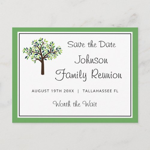 Family Reunion Family Tree Save the Date Postcard