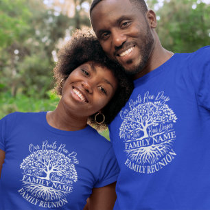 Family Reunion Family Tree White Text T-Shirt