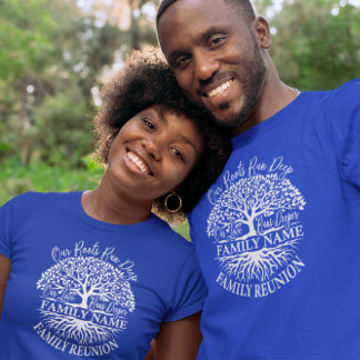 Family Reunion Family Tree White Text T-Shirt