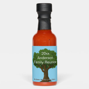 Family Reunion Family Tree Year and Family Name Hot Sauces