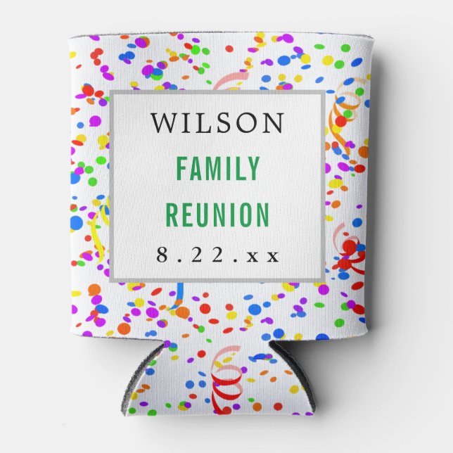 Family Reunion Favor Modern Typography Can Cooler (Front)