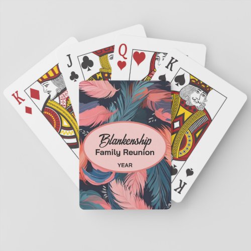 Family Reunion Feather Background Paper Name Tags Poker Cards