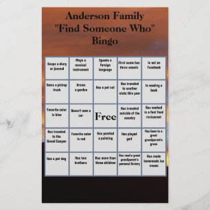 Family Reunion Find Someone and What Price Games Flyer