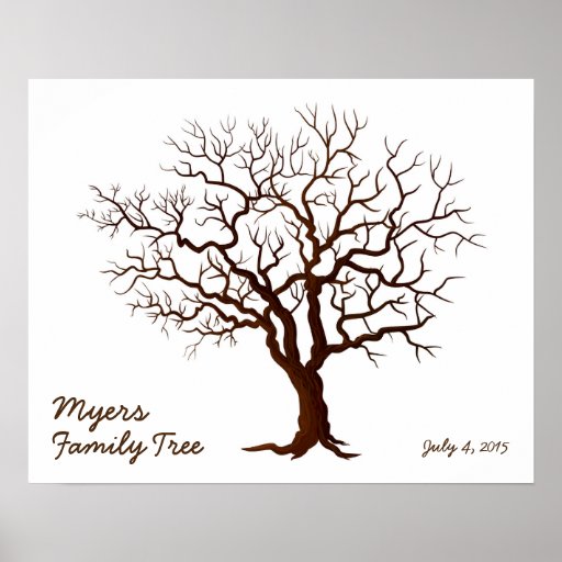 Family Reunion Finger Print Tree (Matte) | Zazzle