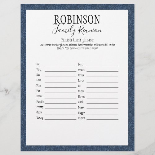 Family Reunion Finish Their Phrase Game