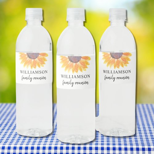 Family Reunion Floral  Water Bottle Label