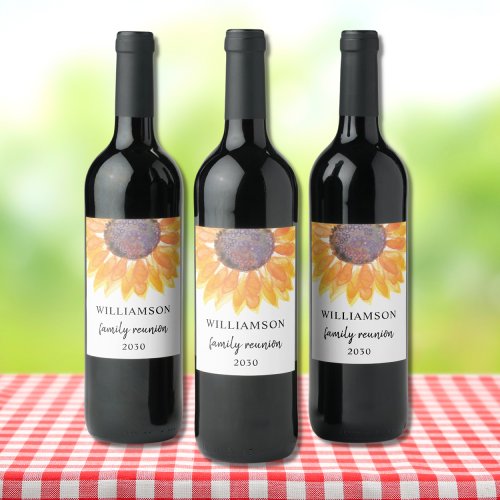 Family Reunion Floral Wine Label