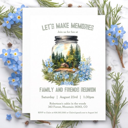 Family Reunion Forest Cabin Modern Invitation