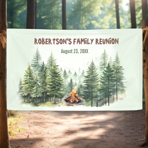 Family Reunion Forest Campfire Green