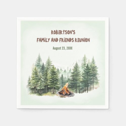 Family Reunion Forest Campfire Green