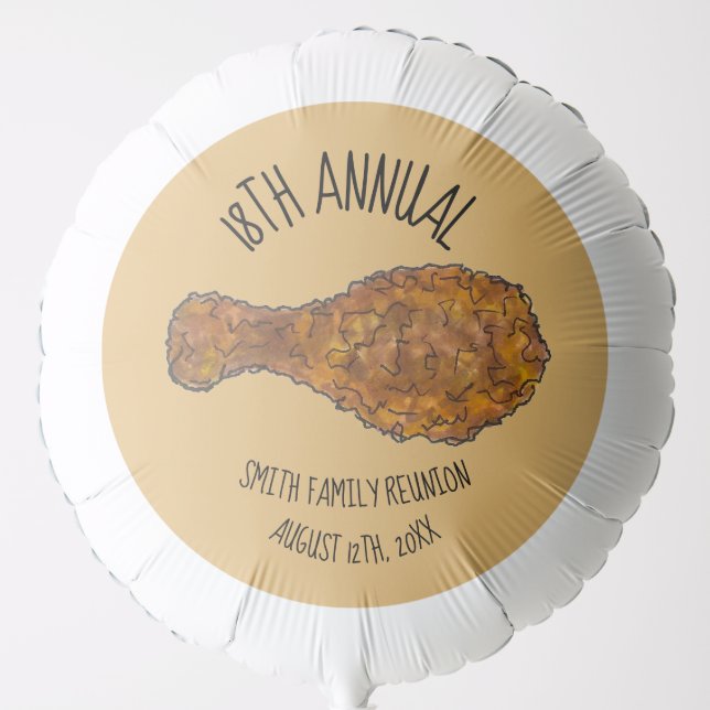 Family Reunion Fried Chicken Leg Drumstick Picnic Balloon (Front)