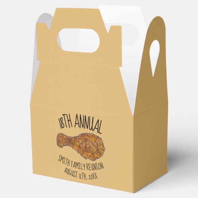 Family Reunion Fried Chicken Leg Drumstick Picnic Favor Boxes (Opened)
