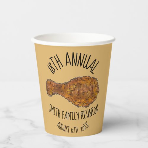 Family Reunion Fried Chicken Leg Drumstick Picnic Paper Cups